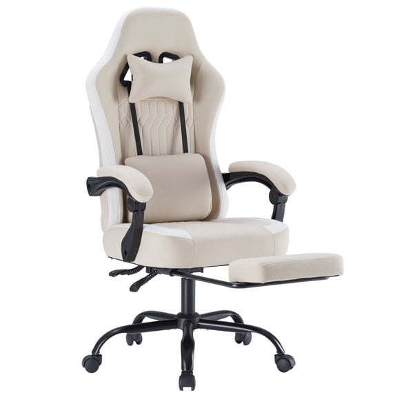 edx Office Computer Gaming Chair with Lumbar Support, High Back Executive Ergonomic and Adjustable Armrests, Khaki