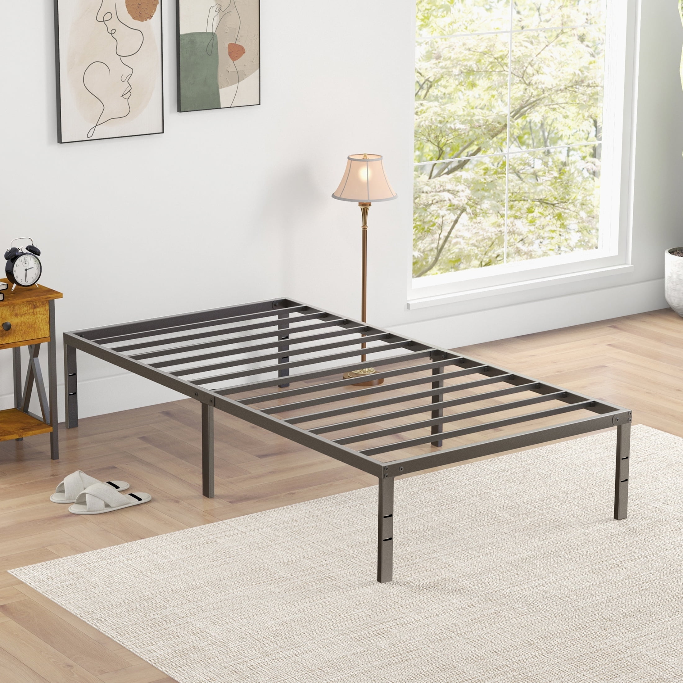 Queen Platform Bed Frame with Ample Storage Space, Sturdy Queen Platform Bed Frame with Ample Storage Space, Sturdy