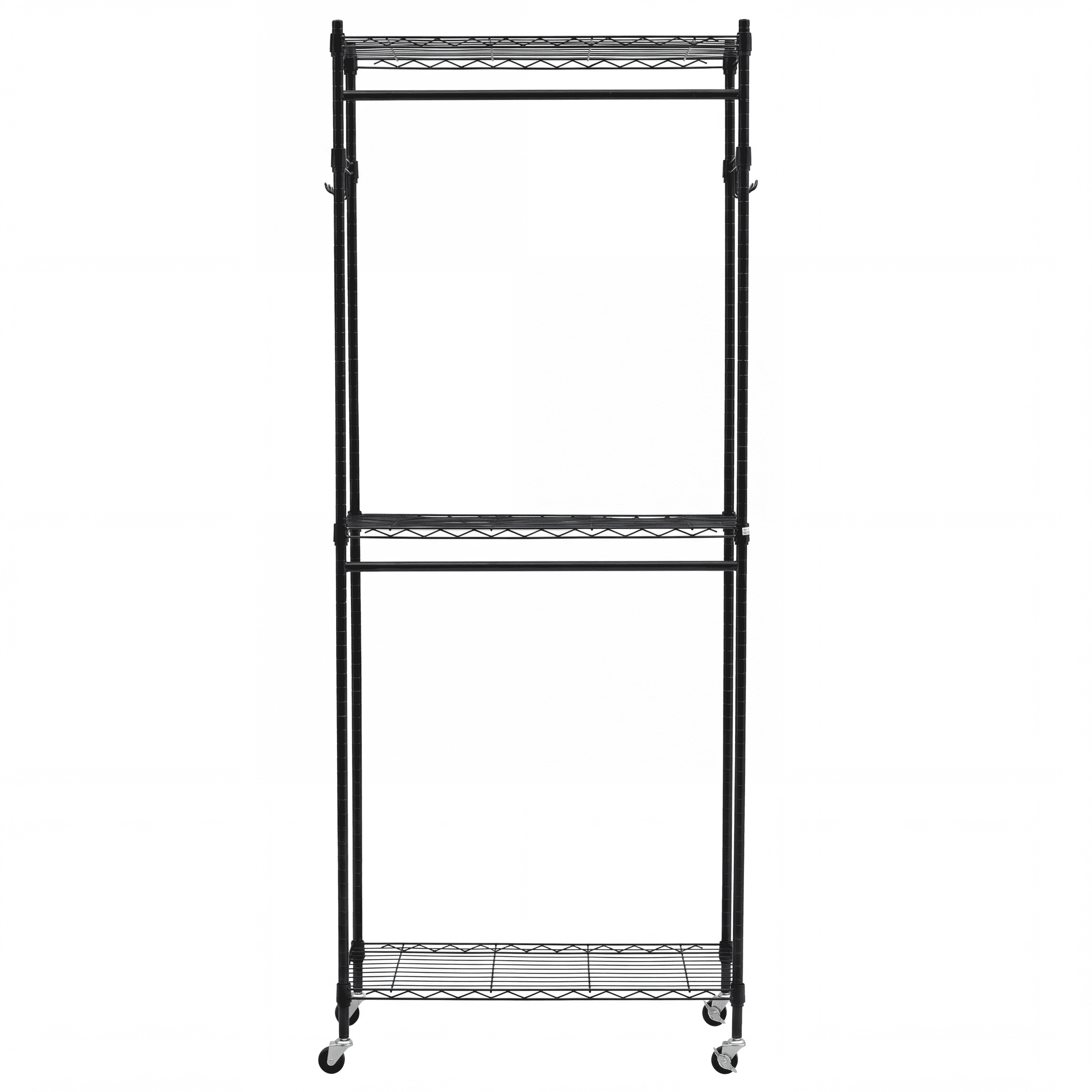 edx Heavy Duty Rolling Garment Rack, 23.6 Inch Black Metal Clothes Rack ...