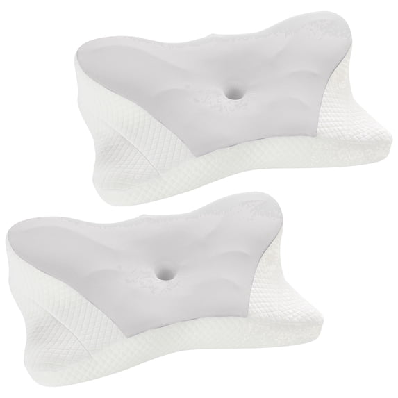 edx King Size Contour Pillow Effective Pain Relief Cooling Pillow for Neck Support, Ergonomic Contour Memory Foam Cervical Bed Pillow for Side Back Stomach Sleepers,2 Pack Gray
