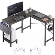 edx 50 inch L Shaped Desks with Storage Bag and CPU Holder, Reversible Office Desks Corner Design Computer Workstations Table for Gaming/Office/Study,Gray
