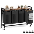 thumbnail image 1 of edx Laundry Basket, Laundry Sorter with Shelf & 4 Pull-Out Removable Bags, 4×10.6 Gallons (40 Liters) for Laundry Rooms, Bathrooms & Dorms，45.67"L x 12.99"W x 29.92"H, 1 of 9