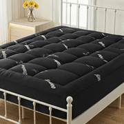 edx Twin Mattress Protector, Thickened Mattress Pad with Bamboo Fiber Viscose Filling, Breathable, Soft, Cooling,Black, 39 x 75