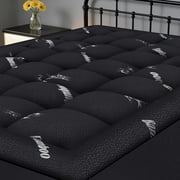 edx Twin Mattress Protector, Thickened Mattress Pad with Bamboo Fiber Viscose Filling, Breathable, Soft, Cooling,Black, 39" x 75"