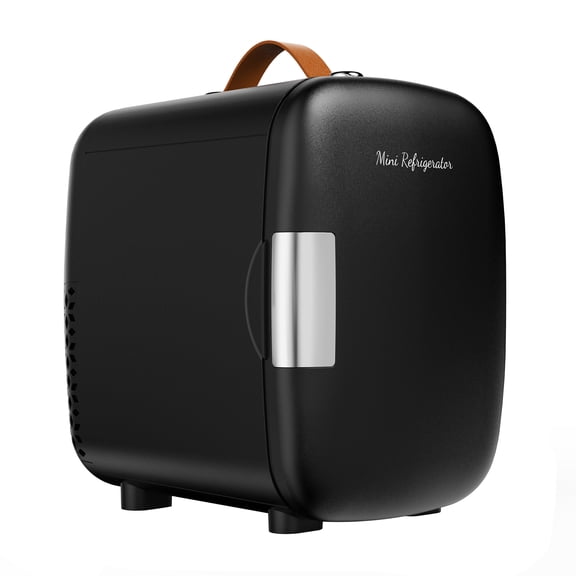 edx Mini Fridge, Compact Refrigerator & Small Cosmetics Cooler for Skincare, Food, Drinks, Black