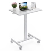 EDX Standing Desk with Mobile Rolling Wheels Portable Desk & Overbed Laptop, Height Adjustable Small desk for Home Offic