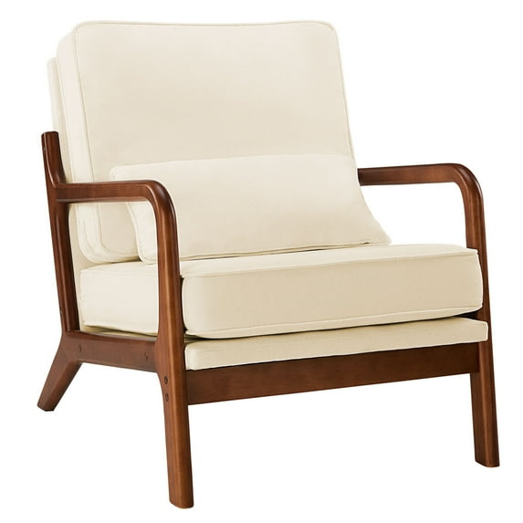 edx Modern Mid-Century Sofa Chair, Fabric Upholstered Armchair with Solid Wood Frame for Living Room, Office
