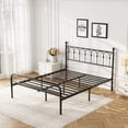 thumbnail image 1 of edx Queen Size Classic Metal Platform Bed Frame with Headboard, Heavy Duty Steel with Under Bed Storage, No Box Spring Needed, 1 of 7