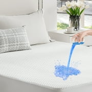 edx Queen Size Waterproof Mattress Protector, Premium Terry Mattress Cover 200 GSM, Breathable, Machine Washable, Elastic Elastic Opening, White, 60 "x80"