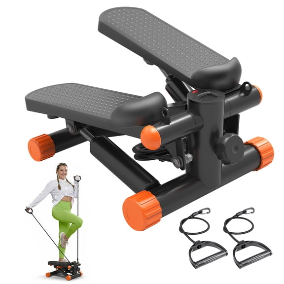 edx Steppers for Exercise, Mini Home Fitness Step with Resistance, Load Capacity 300lbs, with Digital Display, for Indoor Fitness, Orange