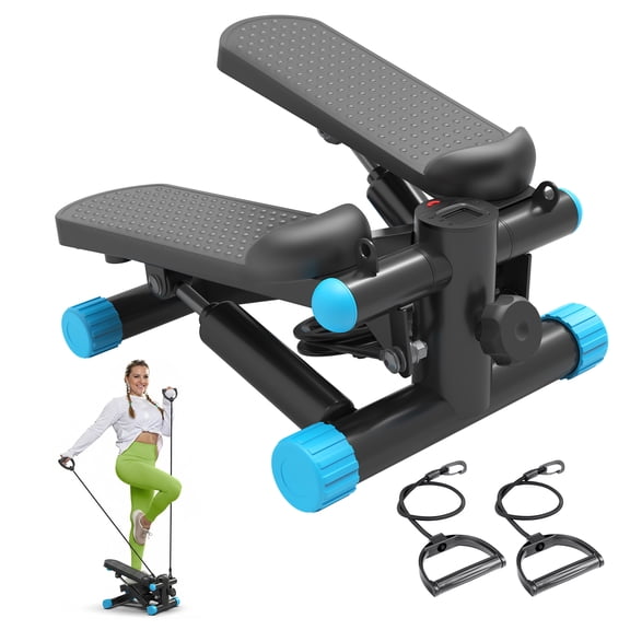edx Steppers for Exercise, Mini Home Fitness Step with Resistance, Load Capacity 300lbs, with Digital Display, for Indoor Fitness, Blue