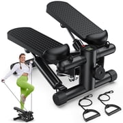 edx Steppers for Exercise, Mini Home Fitness Step with Resistance, Load Capacity 300lbs, with Digital Display, for Indoor Fitness, Black
