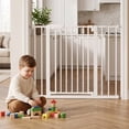 thumbnail image 1 of edx Walk-Through Baby Safety Gate for Stairs and Doorways, 30"-41" Auto Close Metal Gate for Kids/Dogs, Pressure or Hardware Mount, No Drilling, 1 of 6