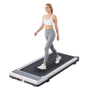 edx Walking Pad Treadmill with Remote Control,Under Desk Treadmill for Home&Office, 198 lbs Weight Capacity, Silver