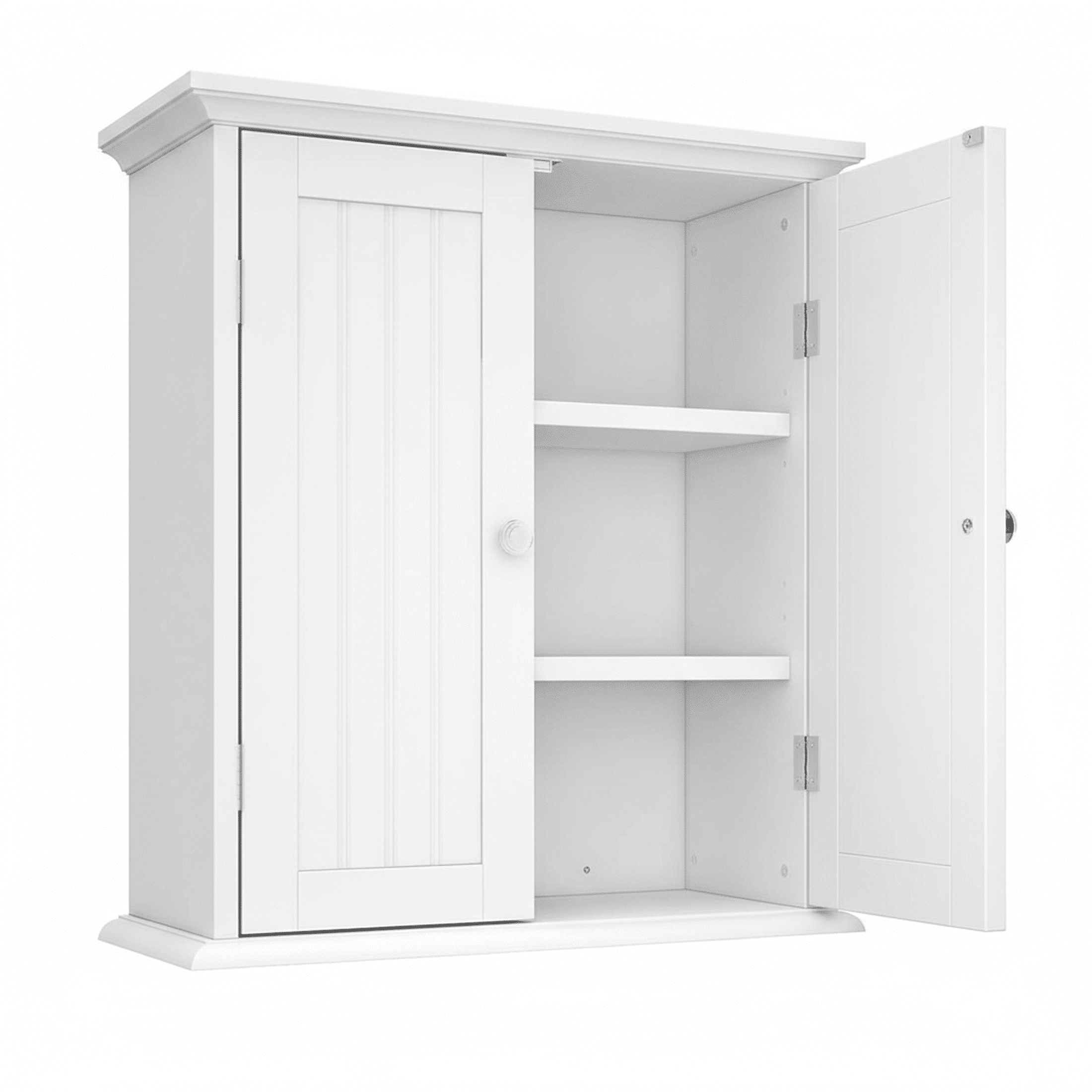 edx Wall Cabinet, Over The Toilet Space Saver Storage Cabinet, Bathroom Organizer with 2 Doors, white