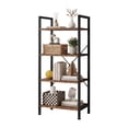 thumbnail image 1 of EDX Bookcase, 4 Tier Book Shelf, Storage Shelf, Classic Modern Bookcase for CDs, Movies, Books, Industrial Bookcase for Home Office, Living Room, Kitchen, Bedroom, Rust Brown, 1 of 7