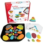 Edx Education Rainbow Pebbles FunPlay Activity Set - 36 Sorting and Stacking Toys + 50 Activities + Messy Tray