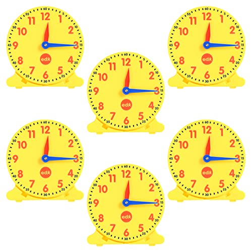 edxeducation Student Clocks Set of 6 Clock for Kids Learning to