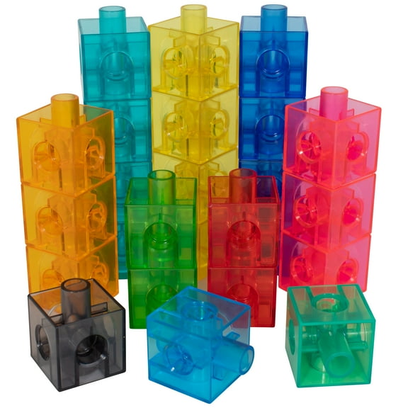 edxeducation Translucent Linking Cubes - Set of 100 - 0.8 Inch