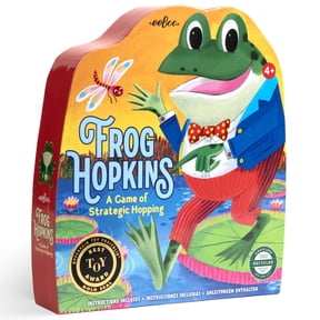 eeBoo: Frog Hopkins Game - A Board Game Of Strategic Hopping Around The Pond, Playful Frog & Butterfly Pieces, Spatial Activity, Kids 4+, 2-4 Players