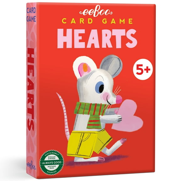 eeBoo: Hearts Playing Card Game - Classic Card Game, Kids & Family, Ages 5+