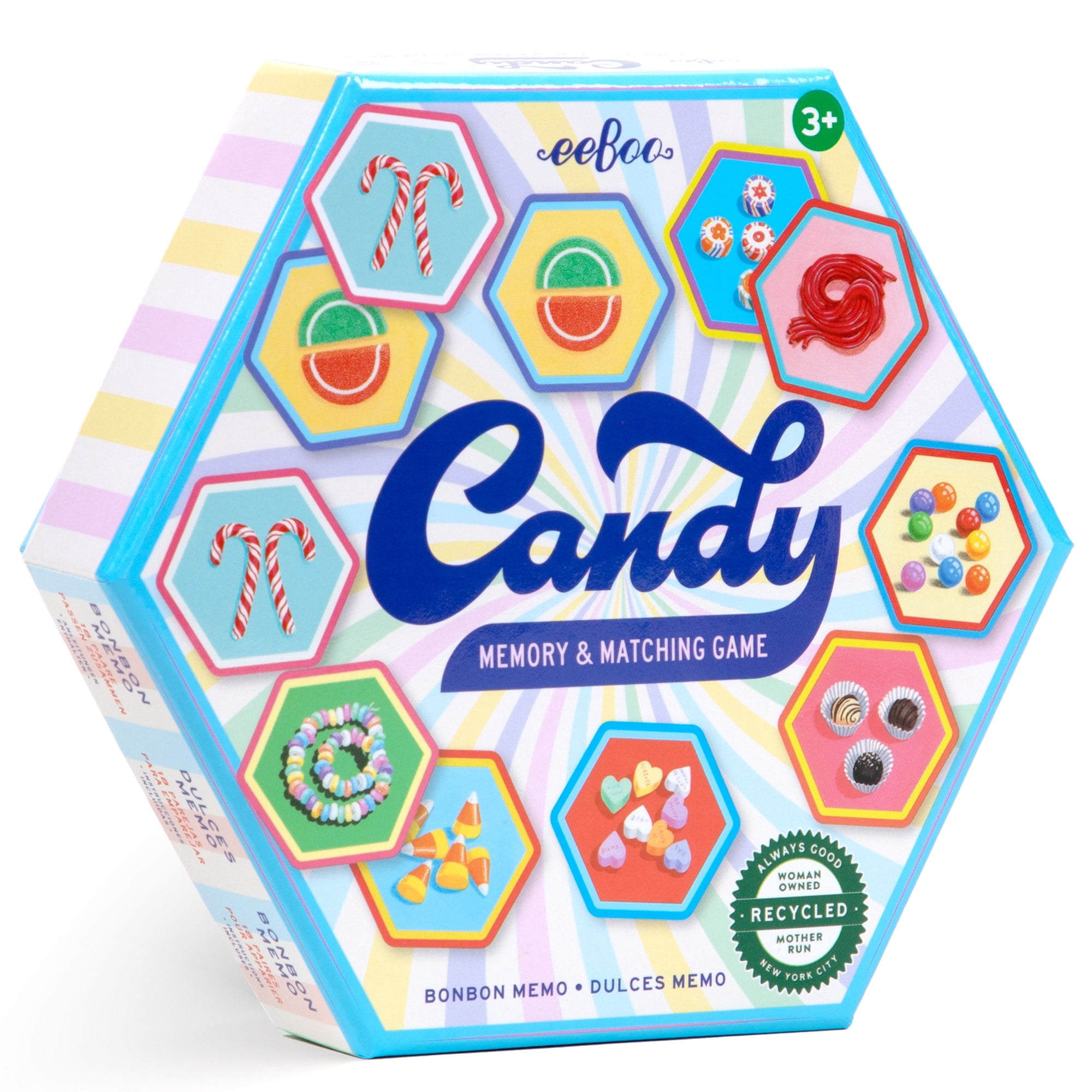eeBoo: Memory & Matching Game - Candy - 18 Hexagon-Shaped