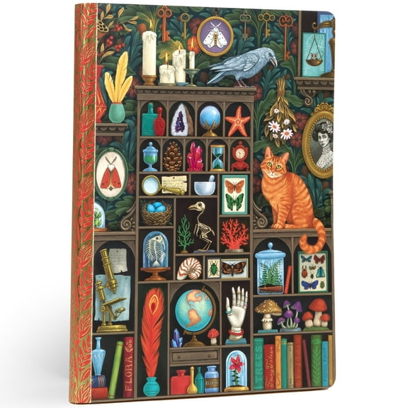 eeBoo Piece & Love: Luxe Journal - Alchemist's Cabinet 112pg Gilded Notebook, Illustrated Hardcover, Dotted & Lined Paper, 8 x 5.87", Foil Detailing