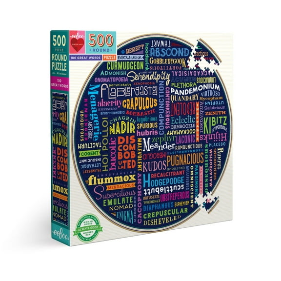 eeBoo Piece and Love 100 Great Words Puzzle, 500 Pieces