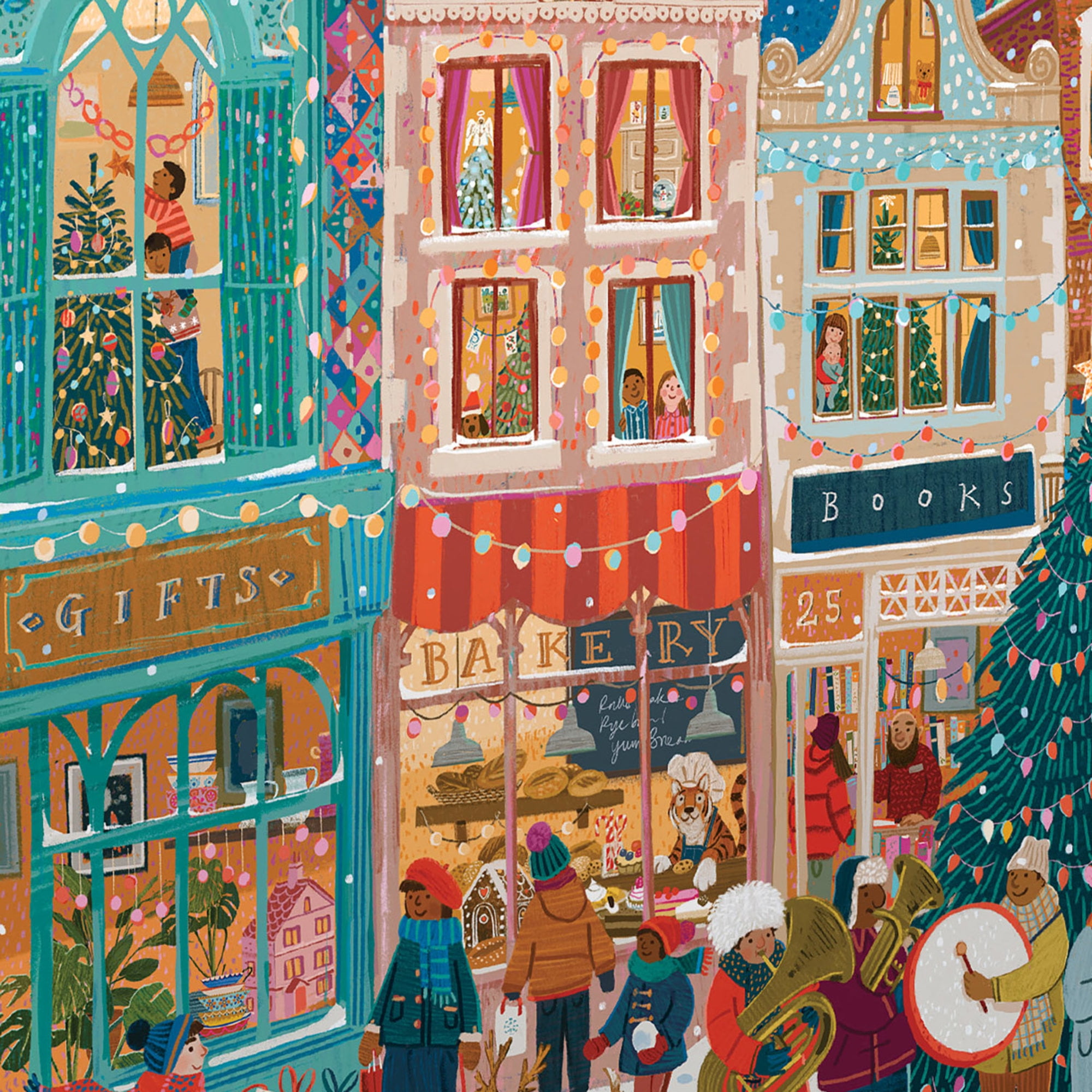 eeBoo Piece and Love A Happy Holiday 1000 Piece Square Adult Jigsaw Puzzle/ ages 14+