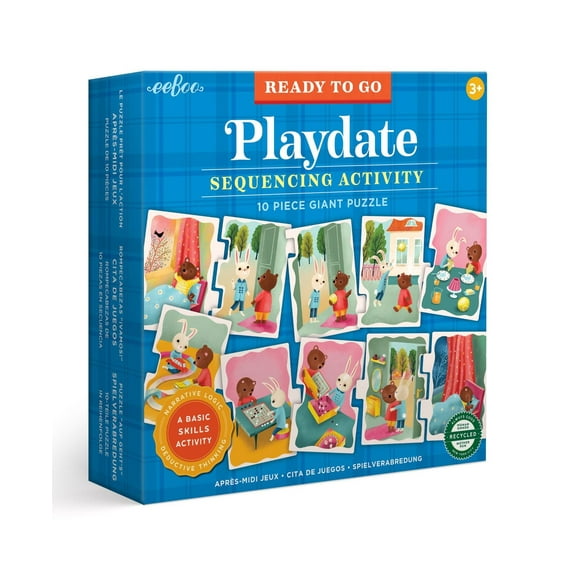 eeBoo Ready to Go Puzzle - Playdate - Sequencing Activity, Ages 3 and Up