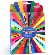 eeBoo Watercolor Pencils - Rainbow - 18 Double-Sided Pieces, 36 Colors, Foil Barrels, Artist Quality, Adults Art Supplies
