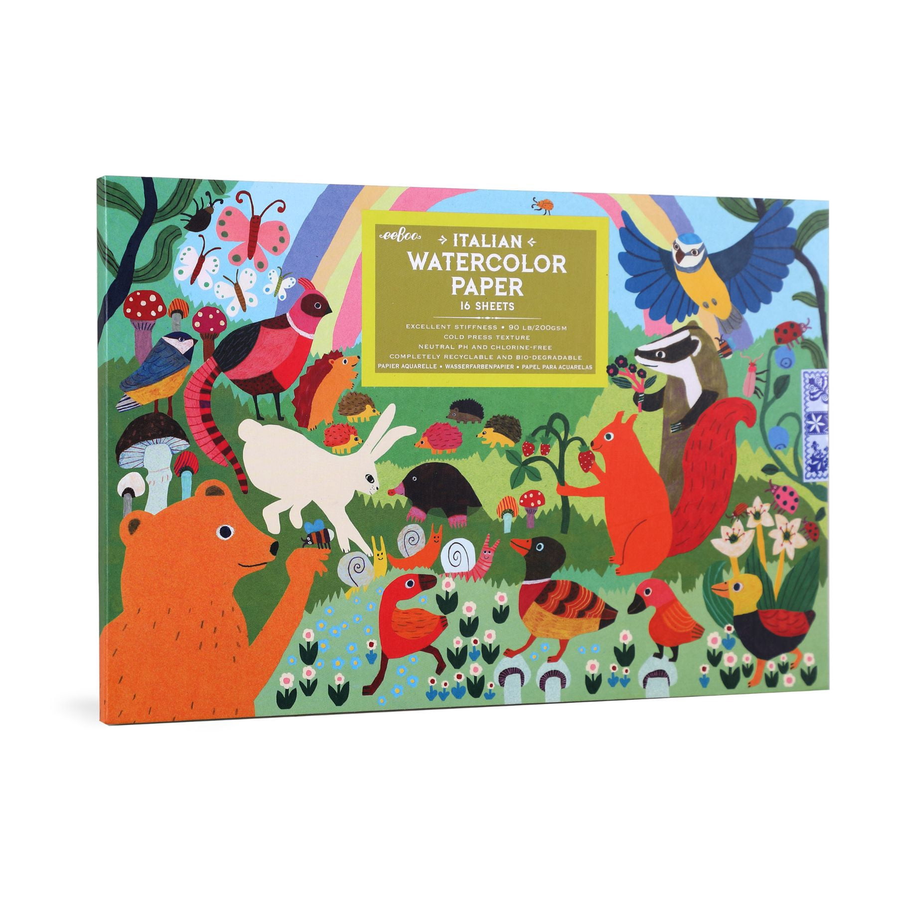 eeBoo Woodland Rainbow Watercolor Pad/16 Sheets