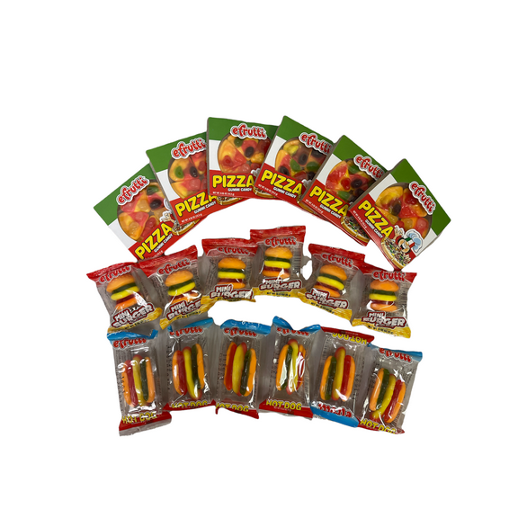 efrutti Gummy Pizza, Burger and Hot Dog Mix of 18 counts