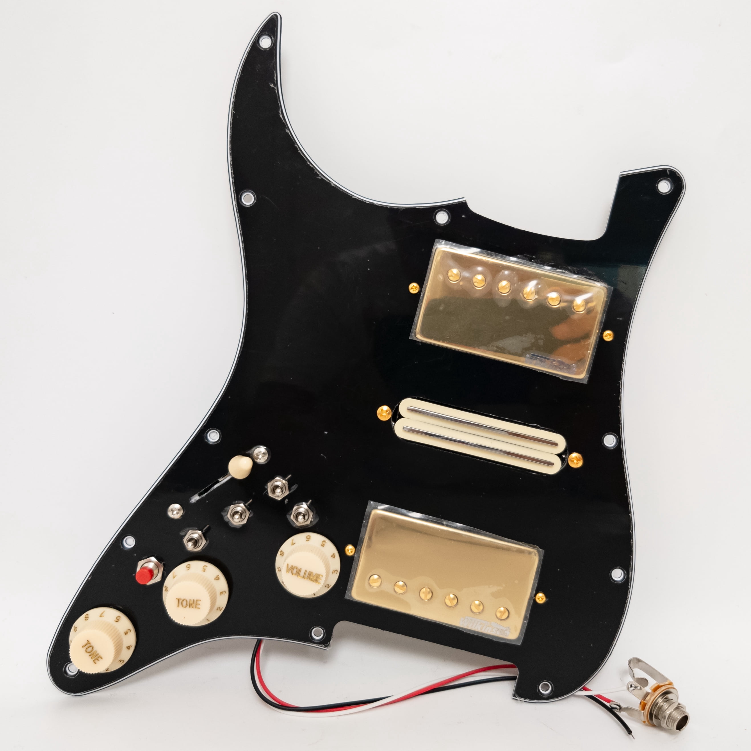eft Handed Guitar Prewired Loaded Pickguard for Fender Strat Guitar with Coil Splitting Wilkinson Alnico 5 Humbucker Pickups Set for Electric Guitars Replacement Parts