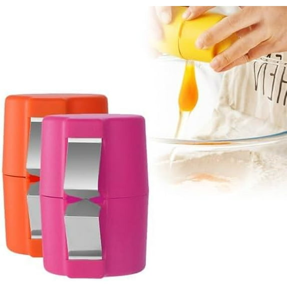 egg Opener for Hard Boiled Eggs, 2025 New Mini Handheld Eggshell Opener, Kitchen Multifunctional Manual Egg Shell Opener, Cooking Egg Peeler Tool for Raw Eggs (Pink+Orange)