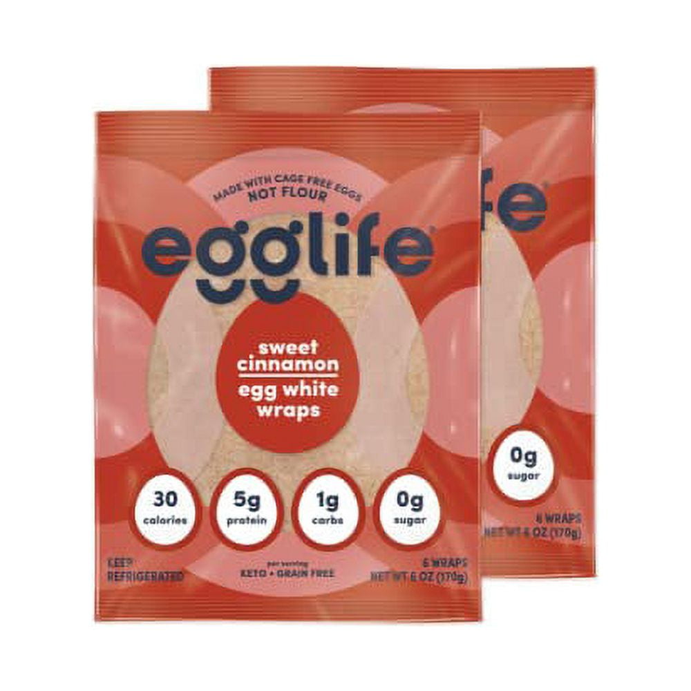 egg white wraps, sweet cinnamon, egg white wraps, 12 total wraps (26 packs) gluten free
