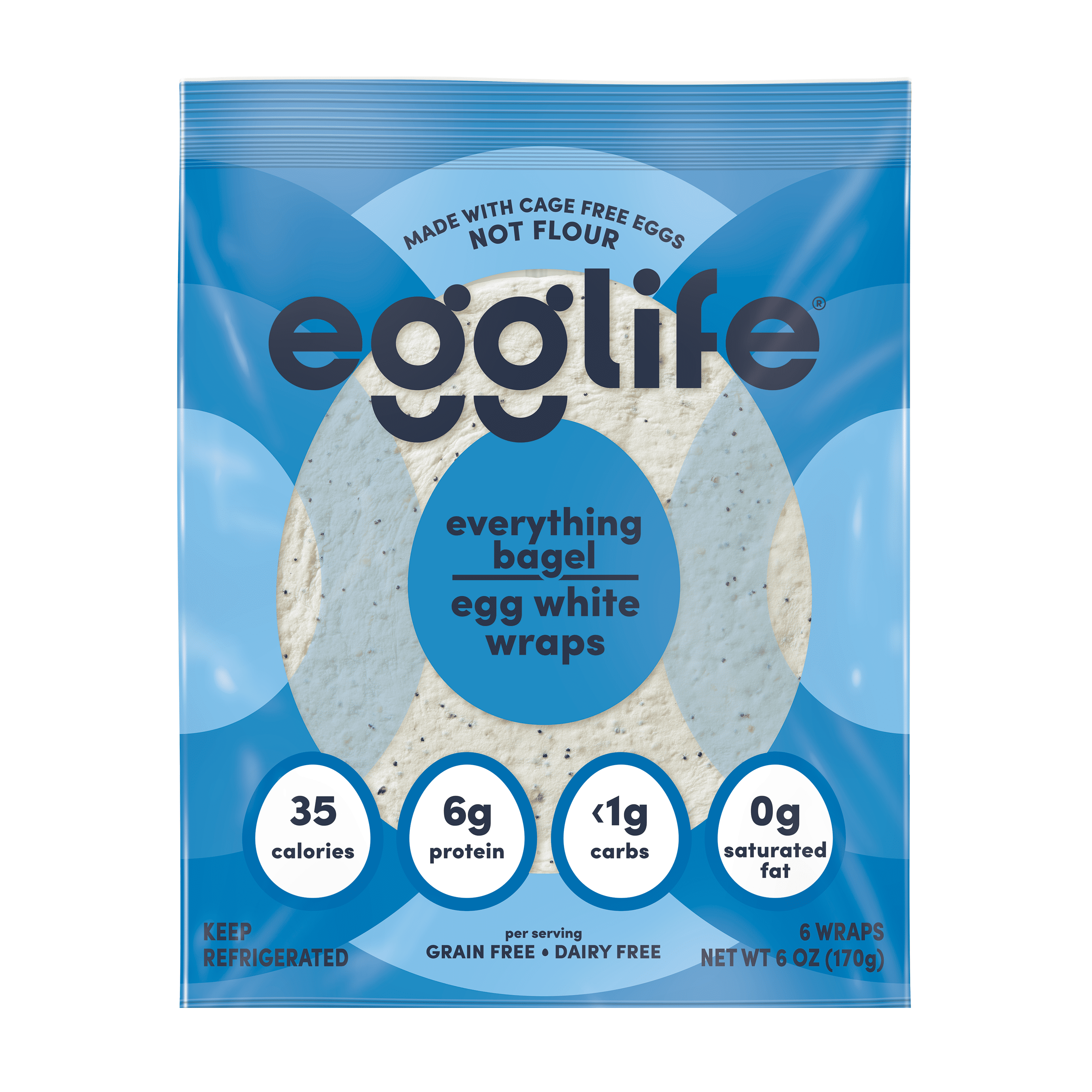 egglife Everything Bagel Egg White Wraps No Flour, Cage Free Eggs