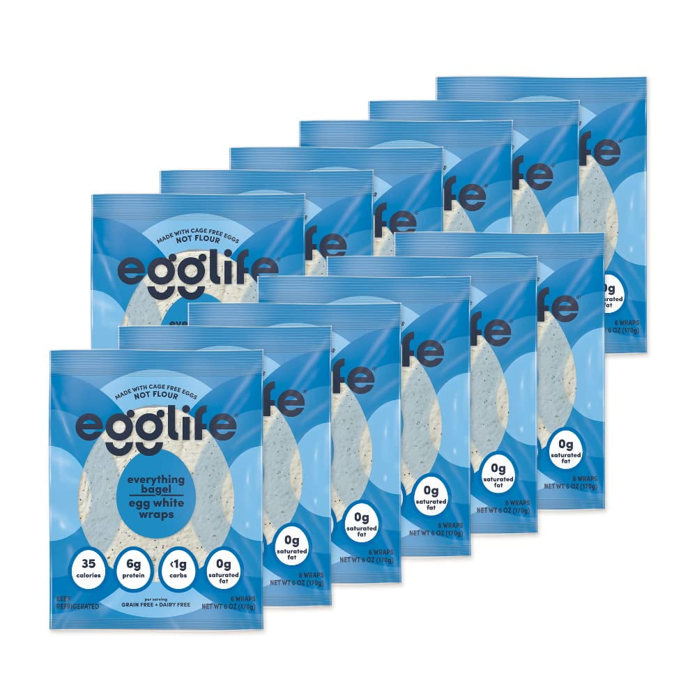 egglife egg white wraps, Everything Bagel, Egg White Wraps, 72 Total