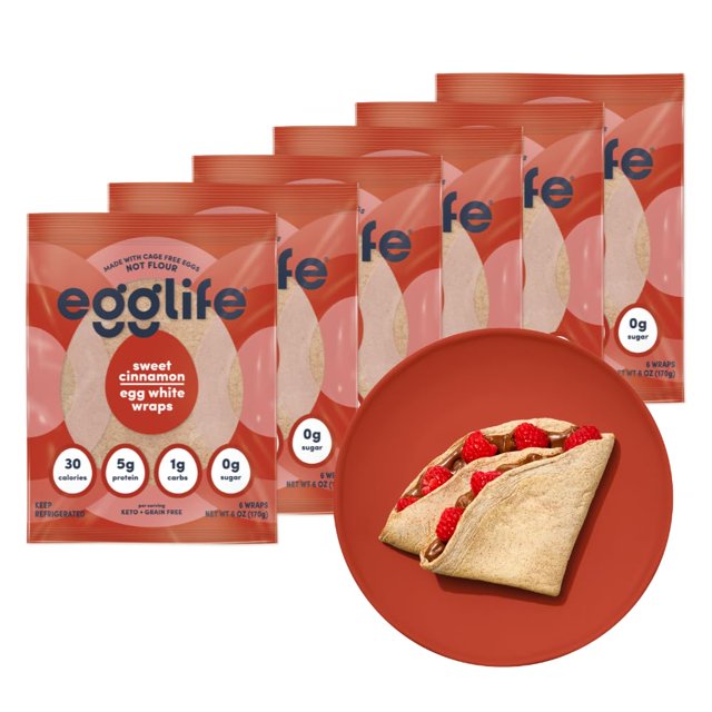 egglife egg white wraps, Sweet Cinnamon, Egg White Wraps, 36 Total