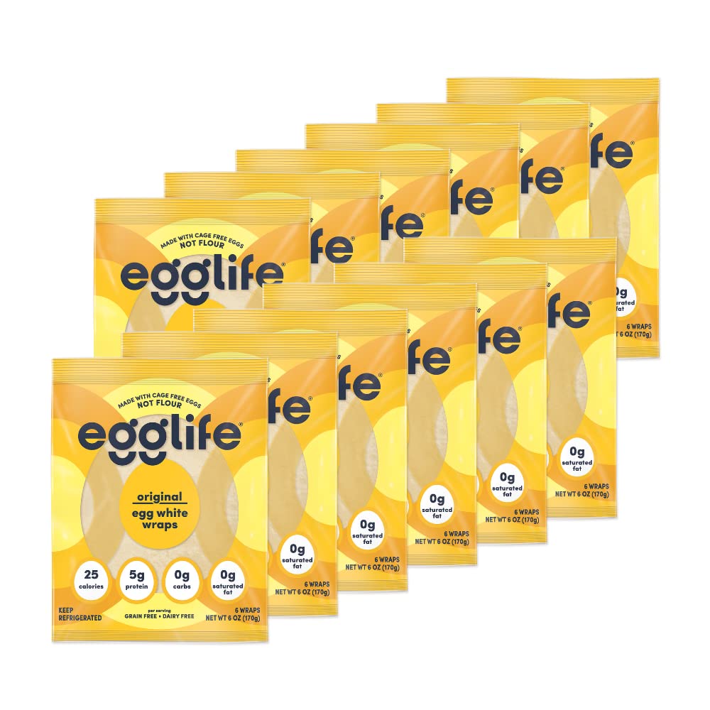 egglife egg white wraps, original, Egg White Wraps, 72 Total Wraps (12