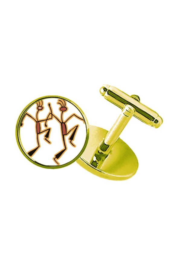 egypt figure dancing funny pattern studded business metal cufflinks en