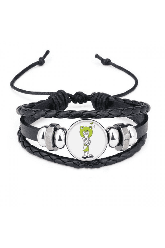 egypt frog hat bracelet braided leather woven wristband