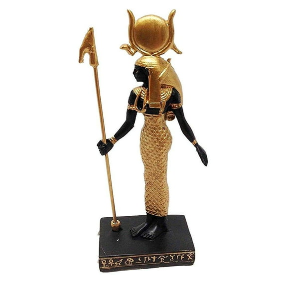 egyptian goddess of motherhood hathor statue small doll house miniature 3"