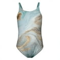 thumbnail image 1 of ehulabi Gray and Gold Marble Children's One-piece Swimsuits S, 1 of 4