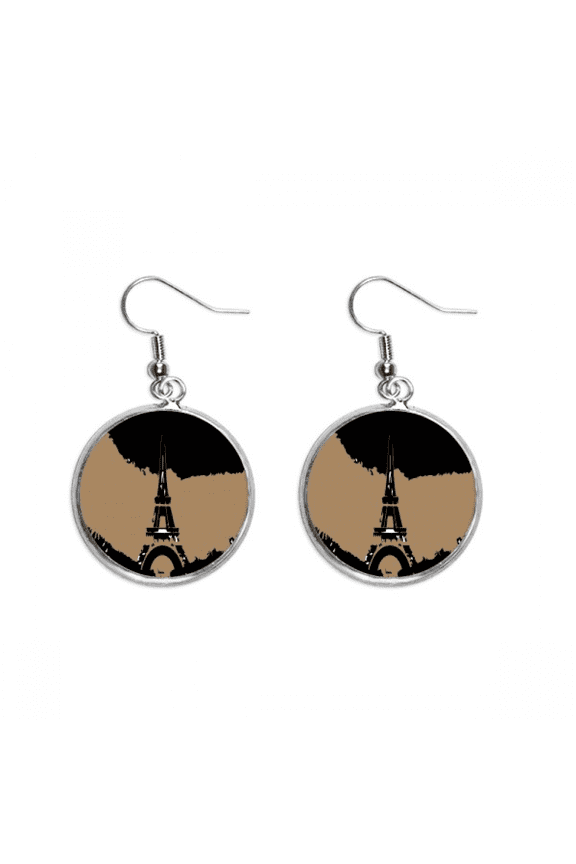 eiffel tower paris france ear dangle silver drop ear jewelry woman