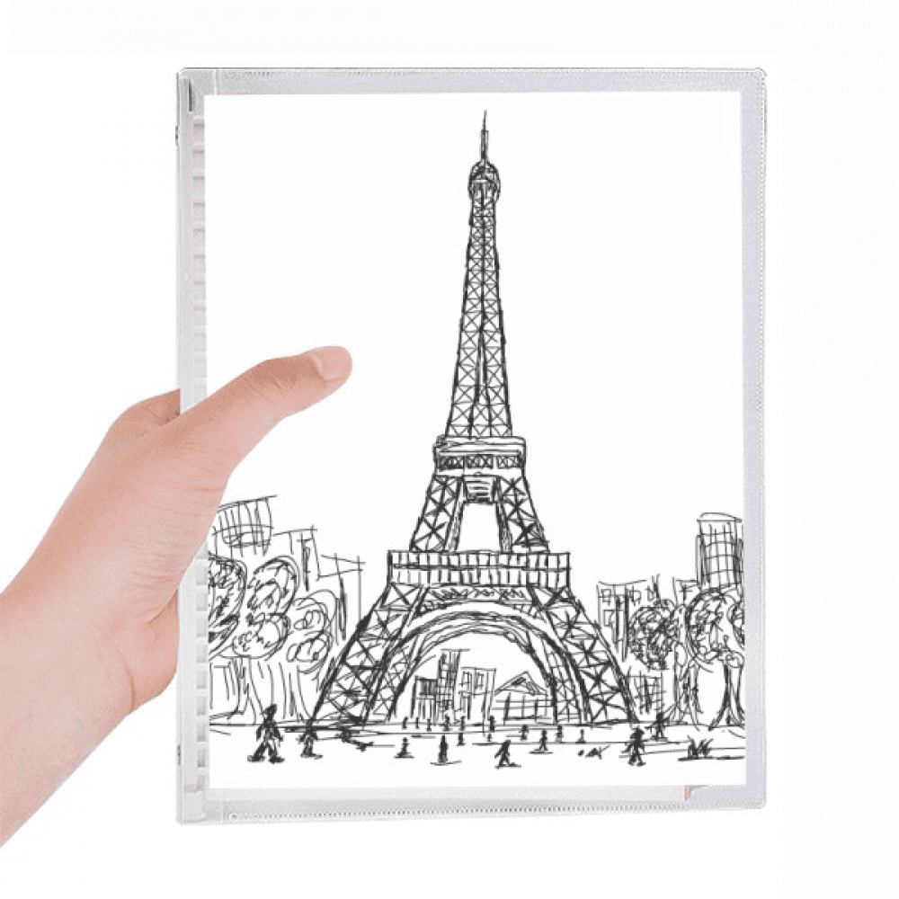 eiffel tower square france paris notebook loose diary refillable journal statiry
