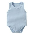 thumbnail image 1 of eileial Baby Onesies Tank Top Bodysuits for Baby Girl Super Soft One-Piece Short Sleeve Bodysuits Toddler Bodysuit,Light Blue 12-18 Months, 1 of 2
