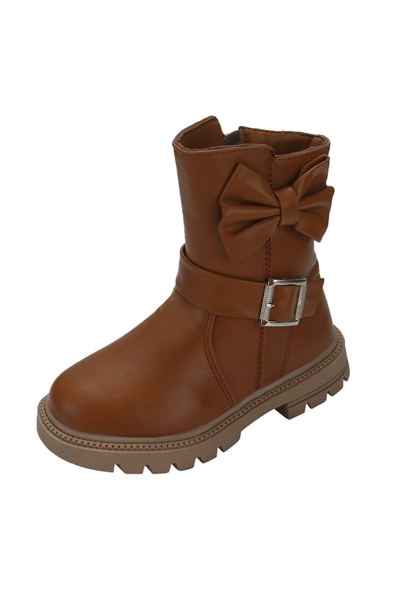 Baby's Girl's Toddler Fashion Cute Boots Cowboy Western Mid Calf Star Boots for Kids,Brown 12.5