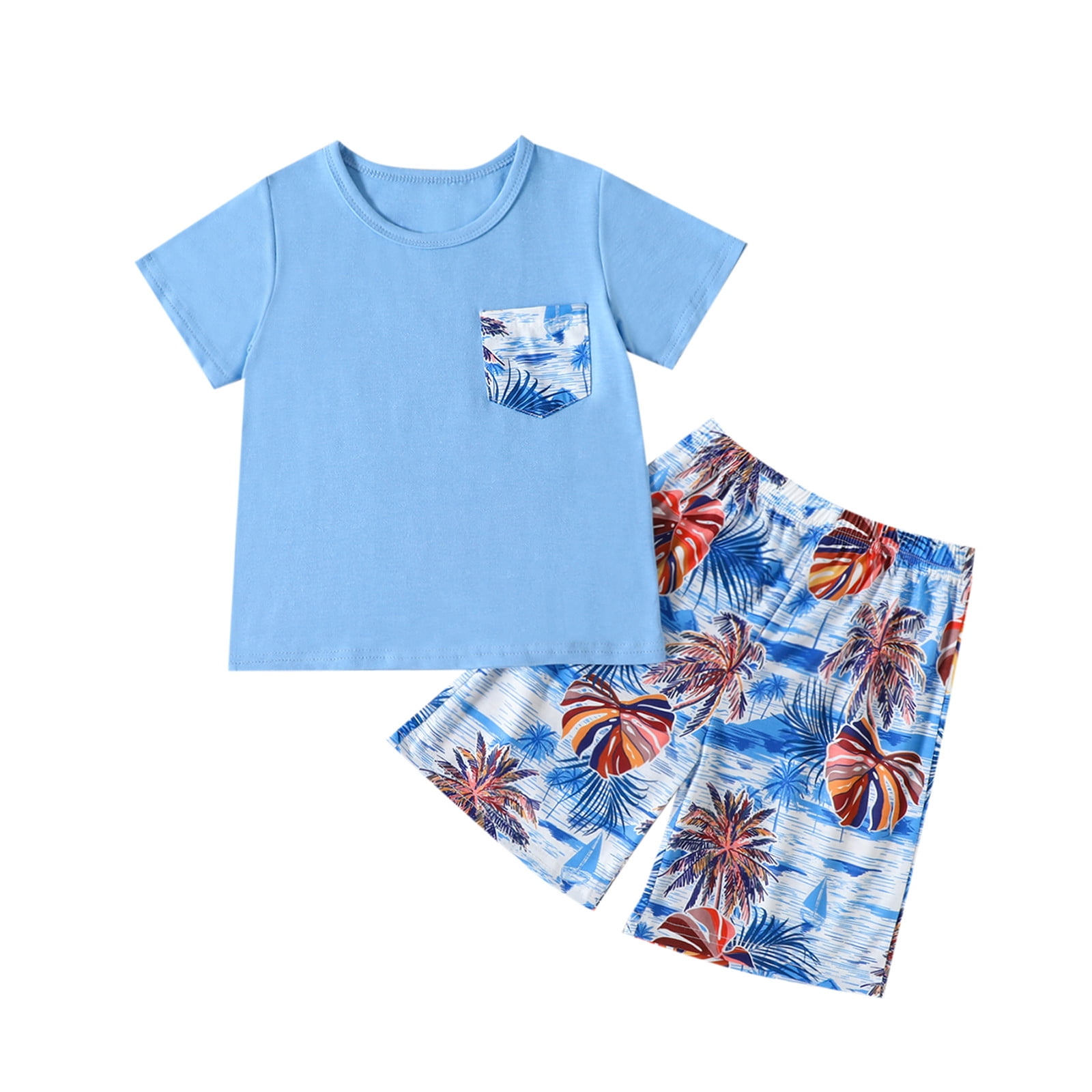 Boys Light Blue “Creativity” Summer T-Shirt & Shorts Set