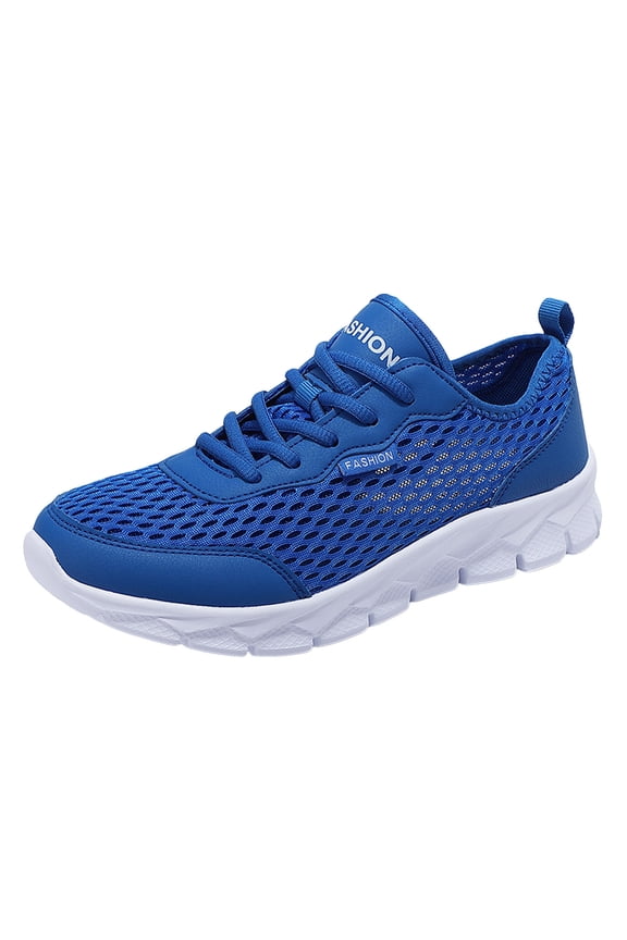 Comfortable Breathable Knit Slip on Sneakers Hands Free Shoes Walking Shoes for Men orthopedic Shoes for Everyday and Travel,Blue 10